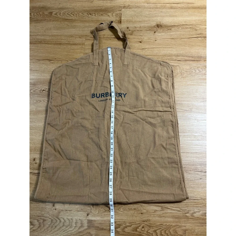 Burberry London England Tan Canvas Garment Travel Bag Suit Cover Logo